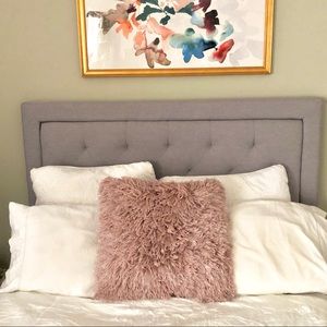 Pink Glittery Shag Throw Pillow